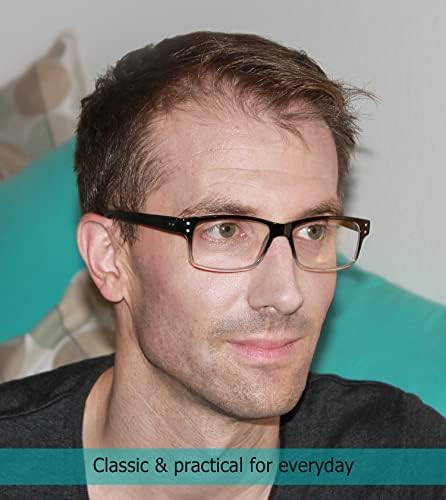 LUR 6 опаковки класически очила за четене + 3 опаковки на метални очила за четене в полукръгла рамка (общо 9 двойки ридеров + 2,25)