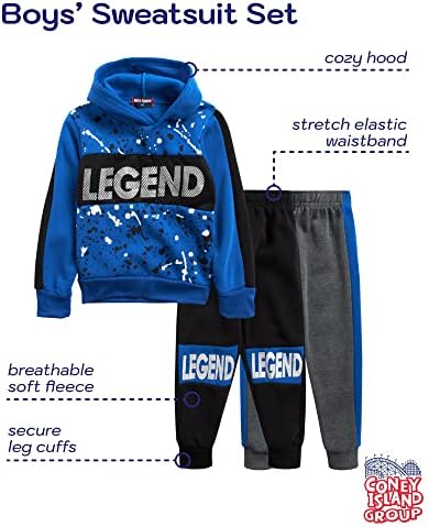 Комплект спортни костюми за момчета в стил ретро - Детски дрехи от 3 теми, Руното hoody с качулка и панталони за джогинг (12 м-7)