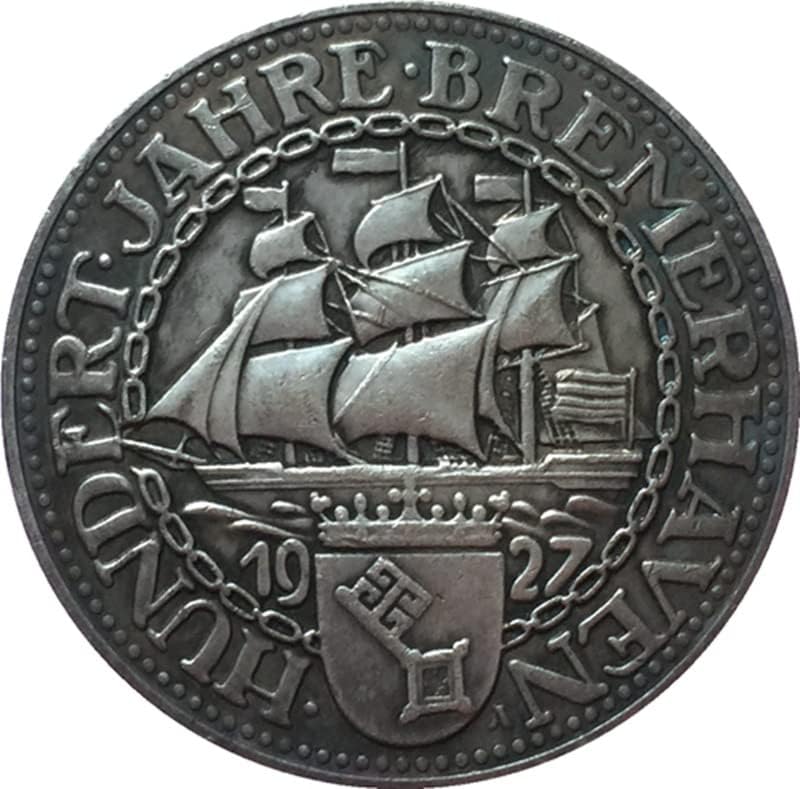 Немски монети 1927 г., Медна, със сребърно покритие, Старинни Монети, Монета Събиране на ръчно изработени, подлежащи на выдуванию