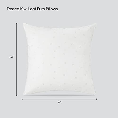 Възможност за избор от възглавници Calvin Klein Tossed Kiwi Leaf Euro Square, всяка възглавница с размер 26 x 26 см, включва в себе