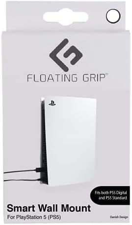 Решение за монтиране на стена на Playstation 5 от FLOATING GRIP - елегантен монтажен комплект за окачване на игрова конзола PS5 на стената (комплект: подходящ за контролери PS5 + 2X, ?