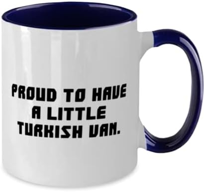 Скъпа два цвята чаша Turkish Van Котка на 11 грама, Гордостта на Малък турски Ван, Специални подаръци за приятели, Подаръци за рожден