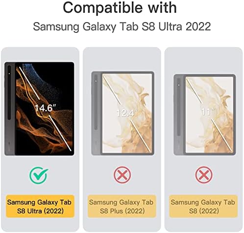 Калъф JETech за Samsung Galaxy Tab S8 Ultra 14,6-инчов 2022 с притежателя на S Pen, Тънка стойка за Фолио, Защитно покритие за таблета,