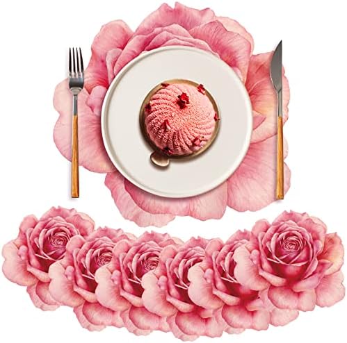100 Опаковки за еднократна употреба хартиени подложки под формата на цветето Роза 13 инча, розово подложка за зарядно устройство