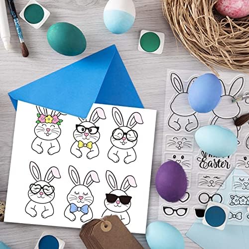 GLOBLAND Бъни Полагане на Прозрачни Печати Щастливи Великденски Яйца Силикон Прозрачен Печат-Печати за Направата на Картичките си
