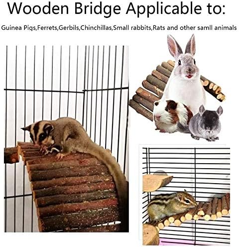PINVNBY Дървени стълби-Мост за Зайци, Убежище за Зайци, Къща, Тунел, Играчки за гризачи, детски играчки за Дъвчене за Морски Свинчета,