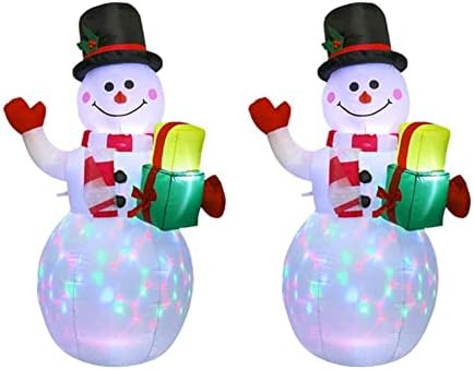 Пет Домейни Надуваеми Коледни украси на открито 2/1 бр 1,5 м Надуваема Кукла лека нощ Весел Коледен Снежен човек Улично Коледна украса (Цвят: 2 бр штепсельная вилица СА
