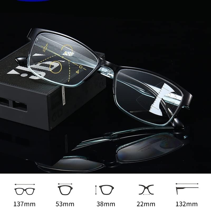 Постепенно Многофокусные Очила за четене с блокиране на синя светлина за Жените и Мъжете, Мультифокальные Компютърни Ридеры с пружинным