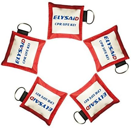 ELYSAID 5 Опаковки Маска за изкуствено дишане, Защитна маска за изкуствено дишане, Спасяване на Еднопосочен клапан за изкуствено дишане с Ръкавици