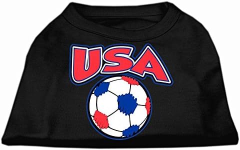 Тениска Mirage Pet Products, USA с Футболния Трафаретным принтом, Голяма, Черна