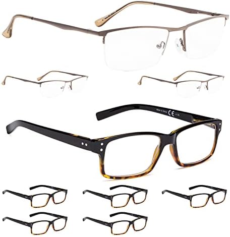 LUR 3 опаковки очила за четене в полукръгла рамка + 6 опаковки класически очила за четене (само за 9 двойки ридеров + 3,00)
