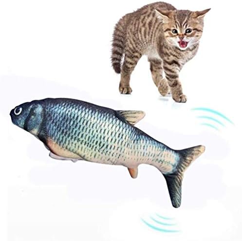 XJXJ Играчки-Рибки от коча билка е за Котки, Смешни Реалистични Плюшени Електрически Играчки, Имитиращи Дъвчене, Плюхающиеся, Виляющие,