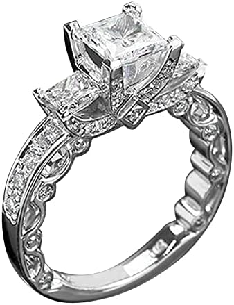 Пръстен с диамант, популярно глоба пръстен, прости модни бижута, популярни аксесоари, сребърни пръстени, опаковане (сребро, 11)