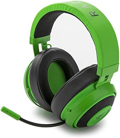 Аналогова детска слушалки Razer Kraken Pro V2 с прибиращ се микрофон за PC, Xbox One и Playstation 4, зелена (обновена)
