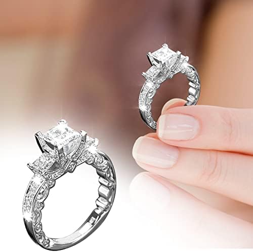 Диамантен пръстен Популярно глоба пръстен Прости модни бижута Популярни аксесоари Комплект сребърни пръстени (сребро, 8)