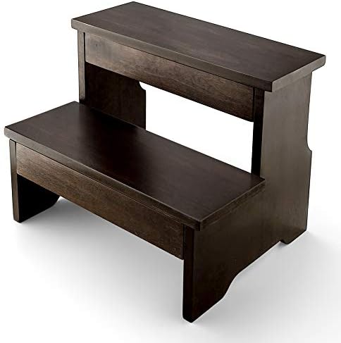 Дървена двуетапен табуретка - Сверхпрочный двуетапен столче за деца и възрастни - Капацитет до 300 килограма за Кухня / Баня / Нощни
