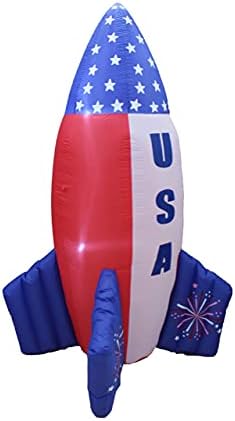 Комплект от три бижута за патриотична партия, включващ надуваема ракета кораб на 4 юли с височина 6 метра, надувное сърцето си за