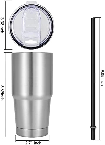 Чаша VEGOND на 20 мл с Капак и Соломинкой, Пътна Чаша с Двойни Стени от Неръждаема Стомана с Вакуумна Изолация, Чашата за Кафе с