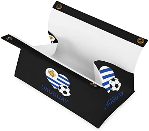 Любовта Уругвай Футбол Кутия За Салфетки Капачка От Изкуствена Кожа Кутия За Салфетки Притежателя На Правоъгълен Калъф За Салфетки