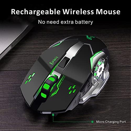 Акумулаторна безжична мишка Uciefy T85, Ергономични Безшумни Геймърска мишка 2,4 G, Преносима с Оптична USB-приемник, 3 Регулируеми