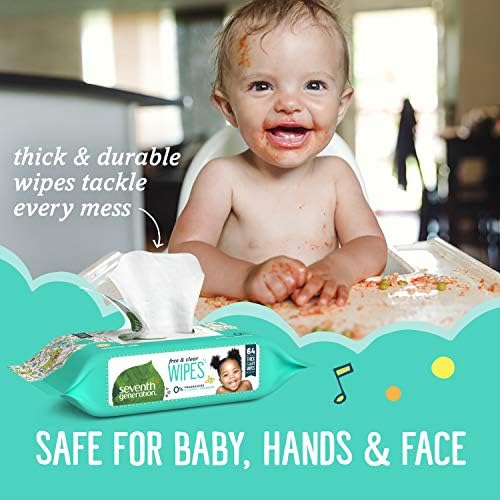 Бебешки кърпички седмото поколение на Free & Clear без мирис и чувствителни, нежни като водата 64 бр. в опаковка от 12 броя (общо