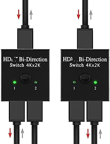 ZCMEB 4K 2-портов 1x2/2x1 Съвместим двустранен превключвател-сплитер, поддържа HDTV 1080P, 4K 3D
