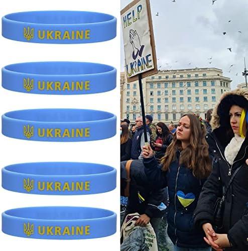 Taouzi Украйна Гривна Поддръжка на Украйна Флаг Гривни Украйна Гривна Силикон Гривна Украински Подаръци за Унисекс