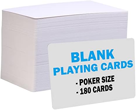 IMAGAME Бели Празни карти за Игра – 180 бр. флаш-карти Направи си сам, Игри карти, карти за проучване, карти за съобщения, Картички