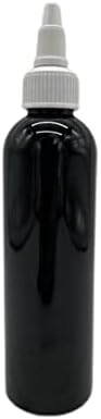 Natural Farms 4 унции Черни Пластмасови бутилки Cosmo - 12 Опаковки на Празни бутилки за Еднократна употреба - Не съдържат BPA - Етерично масло - Ароматерапия | Бели Закручивающи