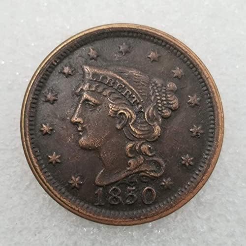 Безплатна реплика Възпоменателни монети 1850 г., Айде една Стара Монета, на Съединените Щати, необращенный Скитащи Никел, Монета,