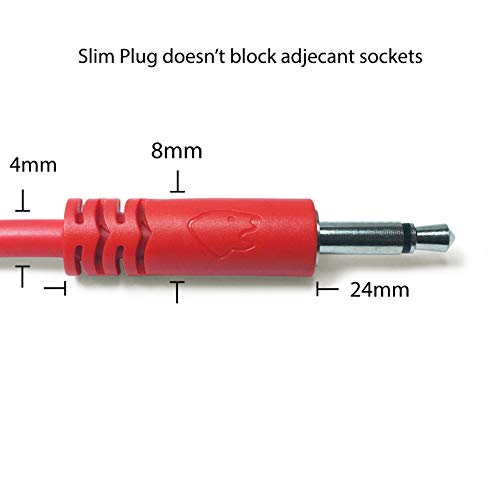 Кабели Eurorack - 5 монокабелей от PVC с приставка адаптер 0,14 инча за модулни синтезатори (84 варианта) Combi 1 24 Инча