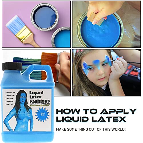 Liquid Latex Fashions - Натурална боя за лице без амоняк за деца и възрастни, е идеално за произведения на изкуството, партита, училищни спектакли, косплеев и концерти, неонов?
