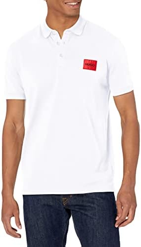 Мъжка риза с къси ръкави от Джърси с Квадратна логото на HUGO Slim Fit с квадратна лого