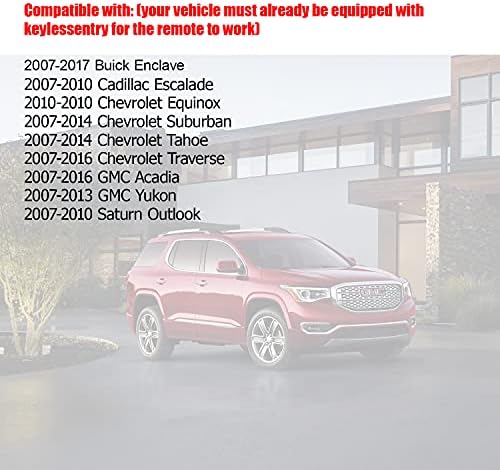 Ключодържател Дистанционно управление ROPEG без ключ за 2007- Chevy Suburban Tahoe Traverse Buick Enclave Cadillac Escalade