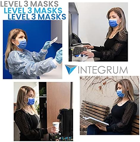 Процедурни маски за лице ASTM Level 3 (тъмно синьо) от Integrum (50 опаковки)