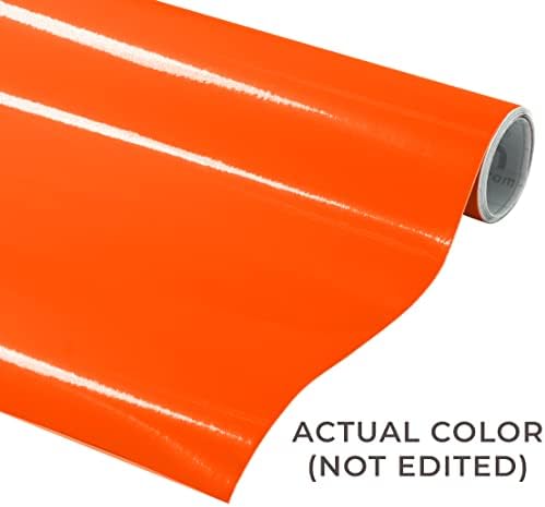 Винил перманентен лепило VViViD Orange Gloss DECO65 Craft за нанасяне фигура, Силует и Камеи (съраунд ролка 50 метра x 11.8 инча)