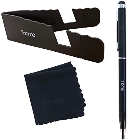 Комплект Кърпи от микрофибър, стилус и поставка за таблет и смартфон iHome 3 в 1 - Черен