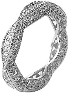 S925 Сребърен годежен пръстен с кръгло деколте и бял диамантен пръстен за жени, пръстени дълги