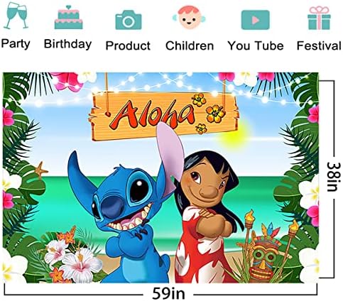 Годишният Хавайски Фон Алоха за Парти по случай рождения Ден, на Лило и Стич, Банер за Декорация на партита, Тропически Фон за Снимки