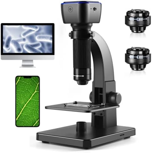 Дигитален Микроскоп, Преносим USB Микроскоп с Увеличение 50X-2000X, Цифрови и Микробиологический Обектив с 11 светодиодни лампи,