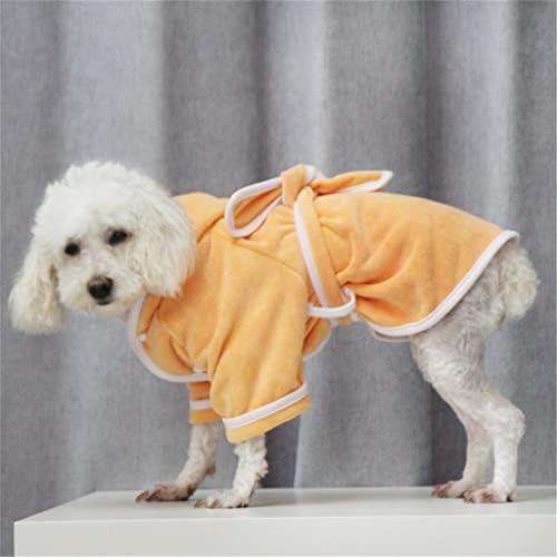 GSPORTFIS Халат за домашни кучета, Супер Впитывающая Бързосъхнеща яке за къпане на Кучета с Колан за Кучета, Пижами за Кученца, Дрехи за Сън (Цвят: оранжев Размер: XXXL код)