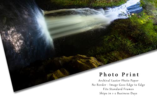 Снимка на водопада Печат (без рамка) Вертикално изображение водопад Воал на булката в близост до Портланд, щата Орегон, Тихоокеанската Северо-Западен район, Стенно