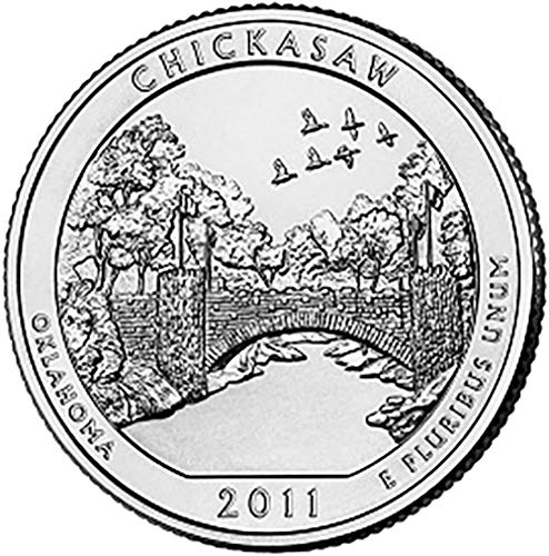 2011, P & D BU Национален парк Chicasaw, Оклахома, NP Quarter Choice, Необращенный Монетен двор на САЩ, Комплект от 2 монети