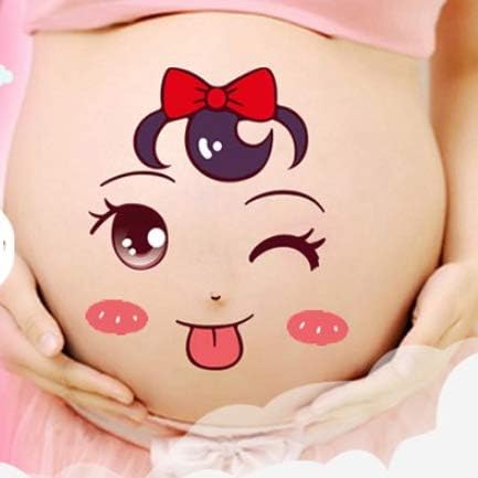 ALINILA 12 Листа Лицето Бременна Издутина на Корема, Комплект За Леене на корема Бременност Подаръци за Бременни Изражението на