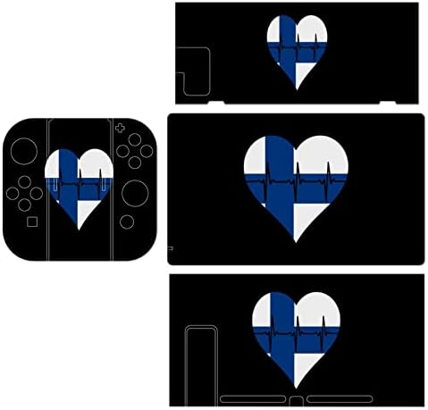 Love Finland Heartbeat Етикети За Кожната Покривка Пълен Набор от Игри на Защитните Етикети На Предната Панел, Съвместим с Switch