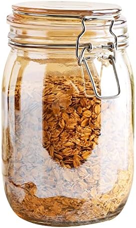 Стъклена бутилка за съхранение на сушени плодове DANN Домакински прозрачен с капак, Кухненски банка за съхранение на продукти на