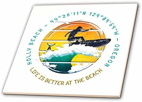 3dRose американски плажове - Холи Бийч, окръг Линкълн, щата Орегон, летен подарък - Теракот (ct-375545-3)