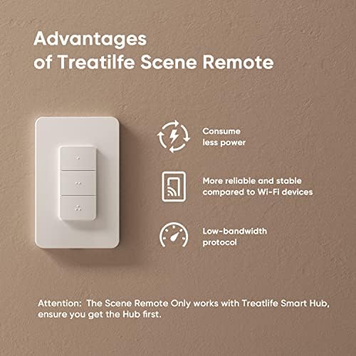 Безжичен контролер за смяна на сцени TREATLIFE с възел Zigbee Hub, Изключителен устройства TREATLIFE, по Избор на ръчно изработени