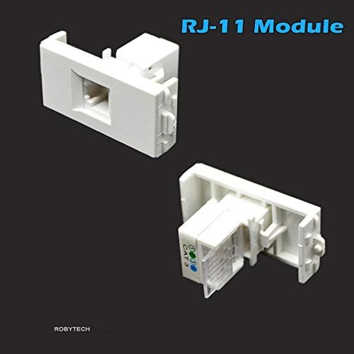 RJ11 + RJ11 + RJ45 Cat3 PSTN Телефонни модули Keystone Мултимедийна Информация Стенни Панела на Кутията Монтиране на стена Предна