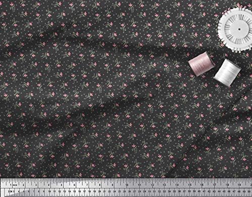 Памучен трикотажная плат Soimoi с swirls, триъгълници и цветисти художествен принтом, шевна плат с ширина 58 см
